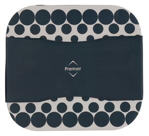 PremierHousewares Set porcelánových šálků Orbit 4 kusů, bílá/tmavě modrá, kolečka/pruhy
