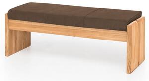 Hnědá lavice s úložným prostorem masiv buk Sandy 130 cm
