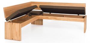 Hnědá rohová lavice s úložným prostorem masiv dub Sandy pravá strana 147x167