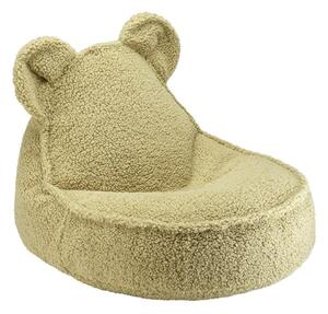 Zelený dětský sedací vak z textilie bouclé Bear – Wigiwama