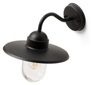 Venkovní nástěnné svítidlo BEACON, černá/strukturované sklo, patice E27, 15 W, IP44