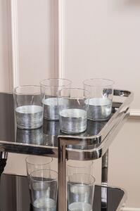 PremierHousewares Set sklenic na vodu Apollo 4 kusů, čárá/stříbrná, 370 ml