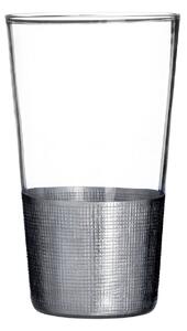 PremierHousewares Set sklenic na vodu Apollo 4 kusů, čárá/stříbrná, 370 ml