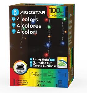Aigostar - LED Solární vánoční řetěz 100xLED/8 funkcí 8m 800 mAh IP65 multicolor