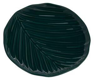 PremierHousewares Deisgnový porcelánový talíř BALI, tmavě zelená 16 cm