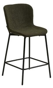 Tmavě zelená čalouněná barová židle (výška sedáku 65 cm) Maceda – House Nordic