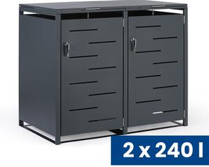 Přístřešek na 2 popelnice 240 l, 1160 x 1340 x 800 mm, uzamykatelný