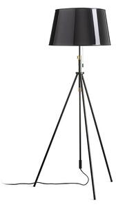 Stojací lampa LUTON/RIDICK, lesklá černá/zlatá fólie/kov, patice E27, 15 W