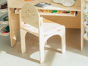 Dřevěná židle PLAY TIME do dětského pokoje - Nelakovaná