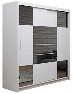 Stolar Šatní skříň Aruba II Barva: Bílá, Rozměry: 250 cm, Dveře: Grafitové sklo