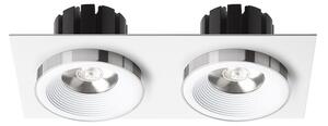 Zápustné LED svítidlo SHARM SQ II, bílá/chrom, 2× 10 W, teplá bílá 3000 K