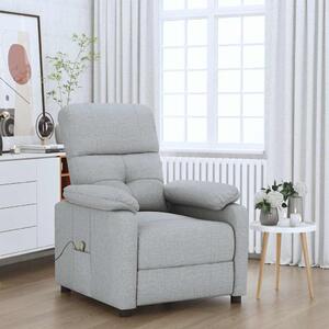 Masážní křeslo světle šedé textil 289672