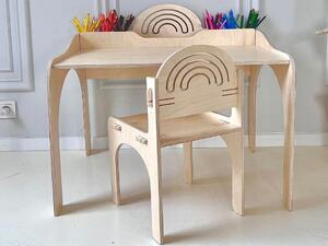 Židle RAINBOW ze dřeva do dětského pokoje - Bílá