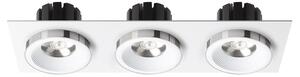 Zápustné LED svítidlo SHARM SQ III, bílá/chrom, 3× 10 W, teplá bílá 3000 K