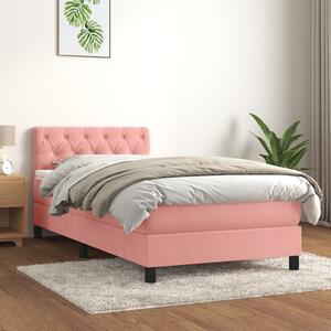 Box spring postel s matrací růžová 80 x 200 cm samet 3141454