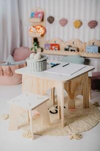 Dětský stůl RONDO + stolička bez opěrátka - Nelakovaná, Zvolte variantu: S jednou židlí