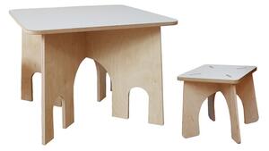 Dětský stůl RONDO + stolička bez opěrátka - Růžová, Zvolte variantu: S jednou židlí