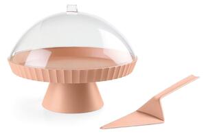 BlimPlus Podnos na dort s poklopem a lopatkou Agora Pink Sand