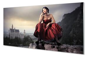 Obraz na skle Žena dress up 100x50 cm