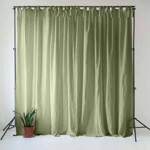 Světle zelený lněný závěs 140x170 cm Sage – Linen Tales