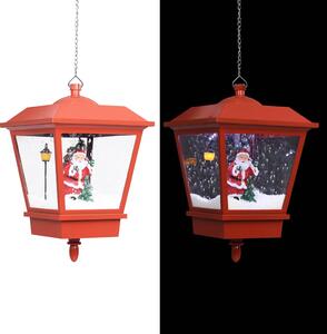 Vánoční závěsná lampa LED světlo a Santa červená 27x27x45 cm 289928