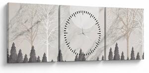 Obraz - Zimní krajina (s hodinami) (90x30 cm)
