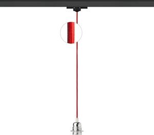 Lištové svítidlo ELISA pro tříokruhovou lištu, kabel červený, objímka chrom, patice E27, 15 W