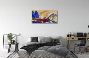 Obraz na skle Venkovské krajiny abstraktní umění 100x50 cm
