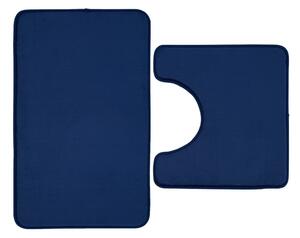 Tmavě modré WC koupelnové předložky z paměťové pěny v sadě 2 ks 50x80 cm Anti-Bacterial – Catherine Lansfield