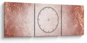 Obraz - Růžová mandala (s hodinami) (90x30 cm)