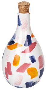 VILLA D’ESTE HOME TIVOLI Designová dóza na olej s korkovou zátkou Masseria Signs, vícebarevný, dekor, keramika, 870 ml