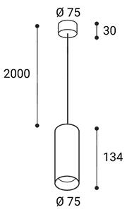 Led2 Závěsné LED svítidlo TINY II L Z 8-11W, v. 134 mm, CCT Barva: Černá, Teplota světla: 2700K, Stmívání a řízení: ON/OFF