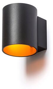 Nástěnné svítidlo TUBA W, matná černá/zlatá, patice G9, 5 W