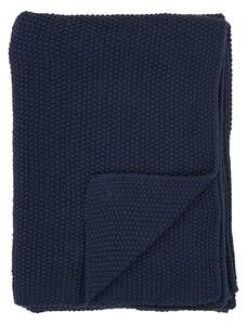 Tmavě modrá deka z recyklované bavlny 130x170 cm Santos – House Nordic