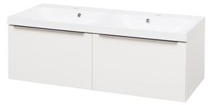 MEREO - Mailo, koupelnová skříňka, umyvadlo z litého mramoru ,bílá, 4 zásuvky, 1210x580x458 mm (CN513M)