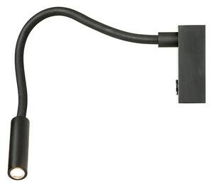 Nástěnné LED svítidlo AIM na husím krku, černé, 3 W, teplá bílá 3000 K