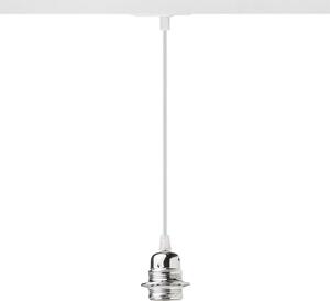 Lištové svítidlo ELISA pro jednookruhovou lištu, kabel bílý, objímka chrom, patice E27, 15 W