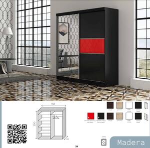 Šatní skříň Madera Kombinace barev: Černá + černá