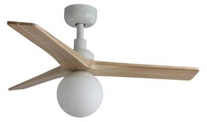 FARO 34281-11L - Stropní ventilátor KLIM S 1xE27/15W/230V borovice/bílá + DO