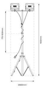LED Reflektor se stojanem 2xLED/30W/230V 4000K IP44