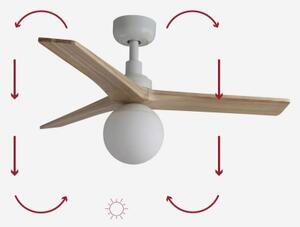 FARO 34281-11L - Stropní ventilátor KLIM S 1xE27/15W/230V borovice/bílá + DO