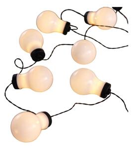 Černý LED světelný řetěz ve tvaru žárovek DecoKing Bulb, 10 světýlek, délka 2,2 m