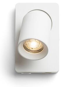 Nástěnné svítidlo VOLTERA USB, bílé, patice GU10, 9 W