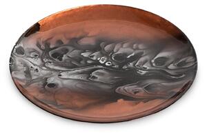 SKLENĚNÝ TALÍŘ TERRA COLLECTION MAROCCO 28X2 CM MĚĎ