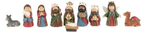 Vánoční dekorace Betlém s figurkami (set 11ks) - 10*4*9 cm