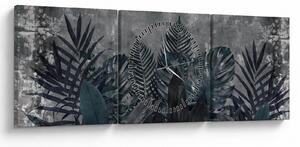 Obraz - Palmové listy (s hodinami) (90x30 cm)