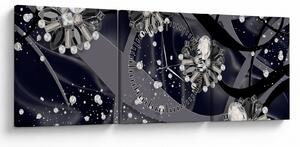Obraz - Diamanty v prostroru (s hodinami) (90x30 cm)