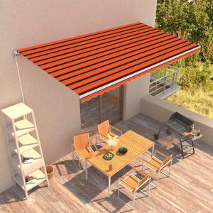 Ručně zatahovací markýza 600 x 300 cm oranžovo-hnědá 3051227