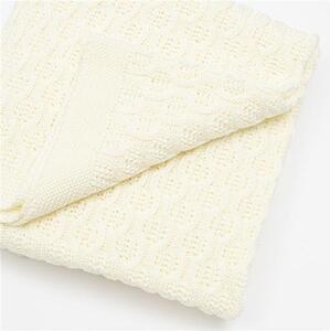 NEW BABY Bambusová pletená deka se vzorem 100x80 cm cream Bambus/Bavlna 100x80 cm