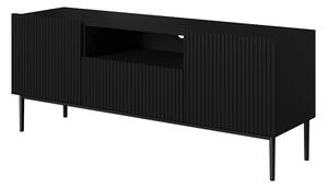 TV stolek Nicole 150 cm s výklenkem - černý mat / černé nožky
